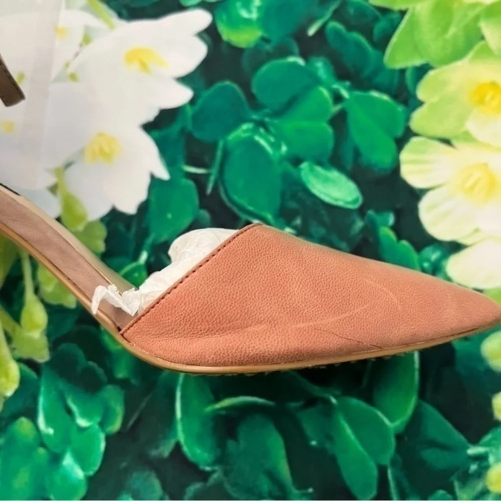 Steven By Steve Madden Anibell Peach Pink Leather Point Toe Heels Size 8.5